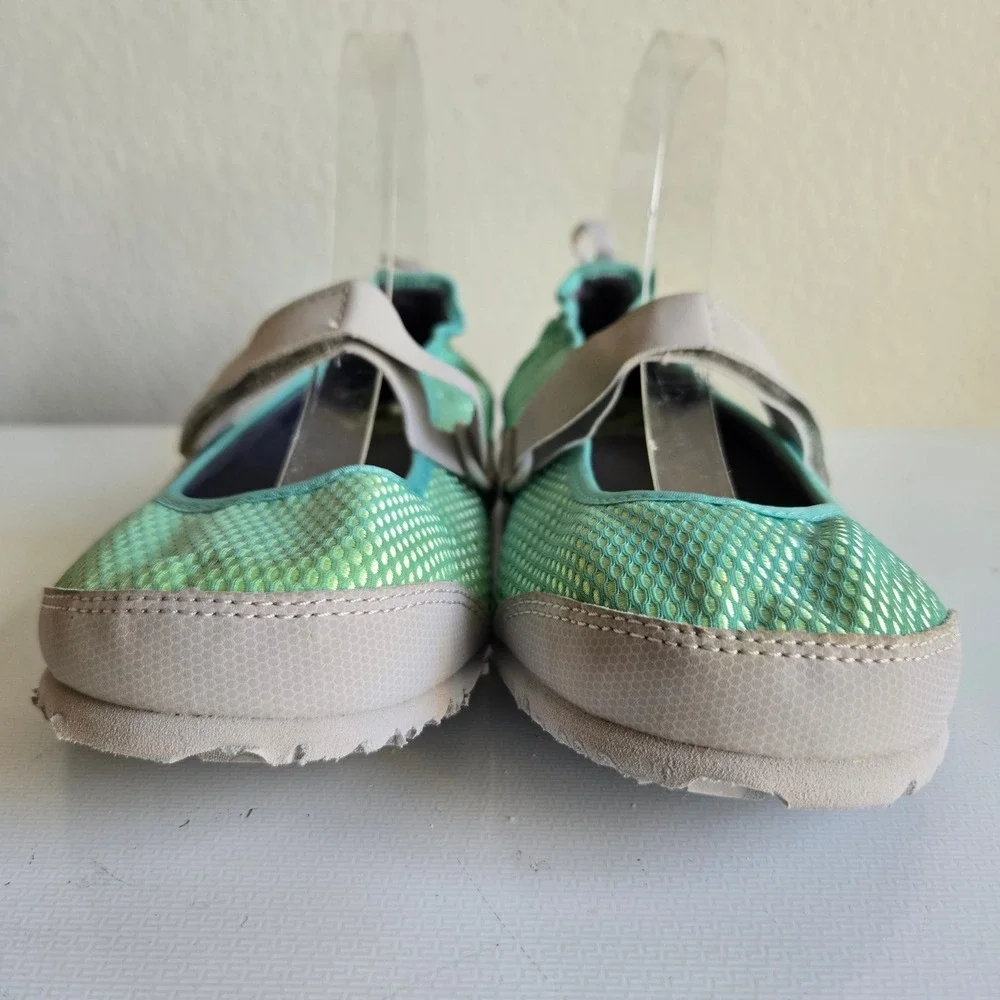 Teva Mush Frio Mary Jane Flats Womens 10 Mint Green Mesh Comfort Walking Shoes